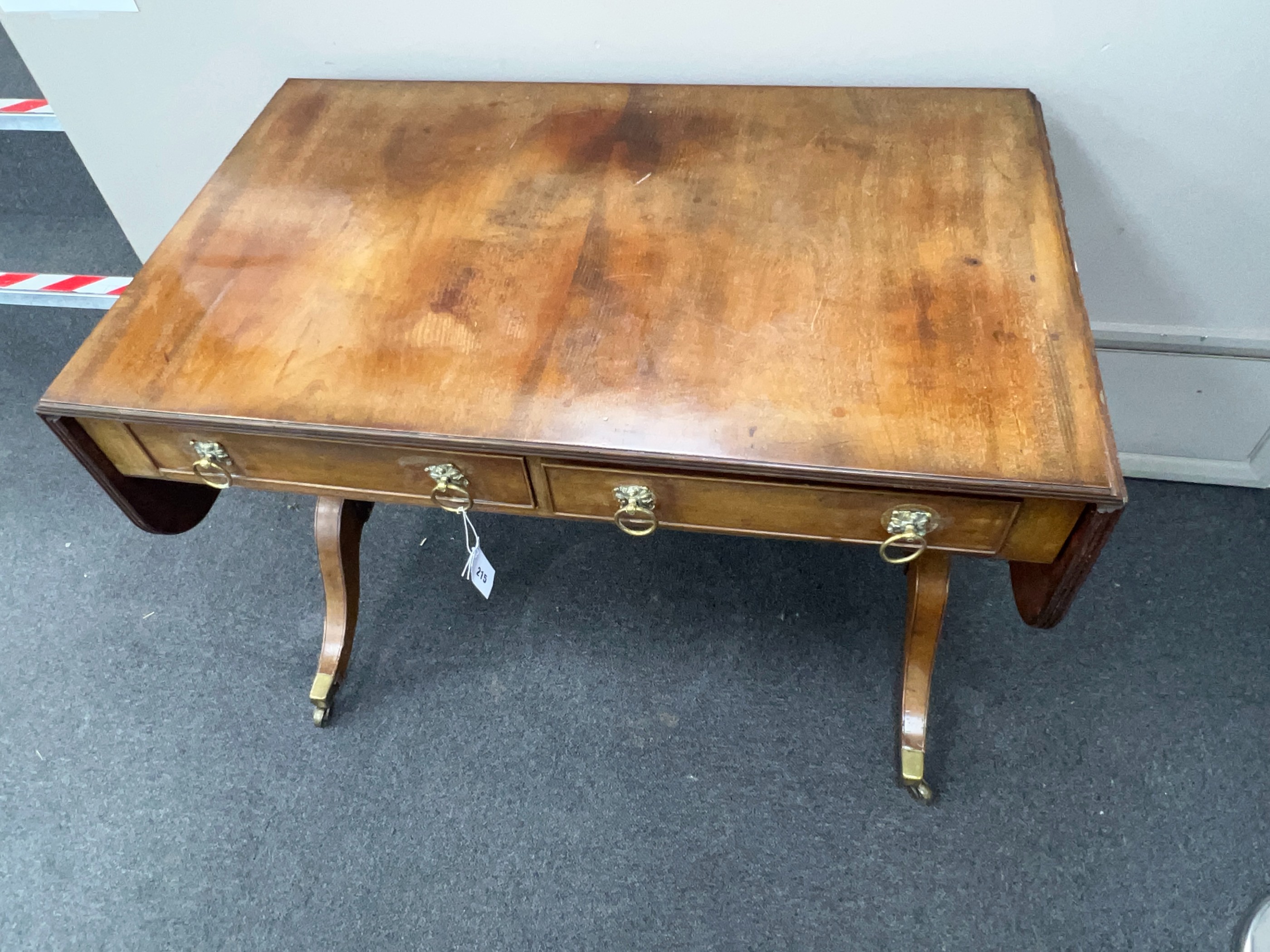 A Regency style mahogany sofa table, width 99cm, depth 61cm, height 73cm